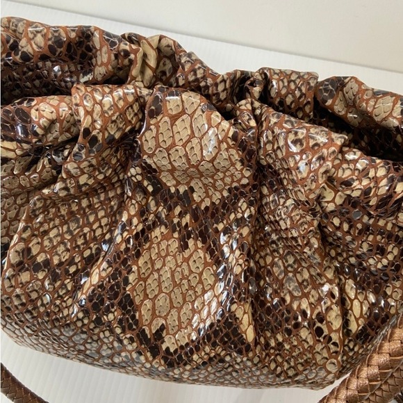 Brighton Nolita Brown Tan Reptile Snake Hobo Shoulder Bag‎ - Picture 5 of 10